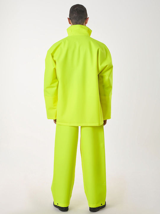Anorak Street Long Men's Waterproof Riding Jacket & Pants Set Fluo Yellow