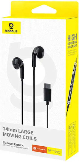 Baseus Encok Cz17 In-ear Handsfree Headphones with Connector USB-C Black