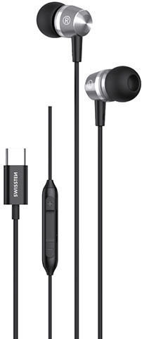 Swissten 51109100 In-Ear Freisprecheinrichtung Kopfhörer mit Stecker USB-C Schwarz