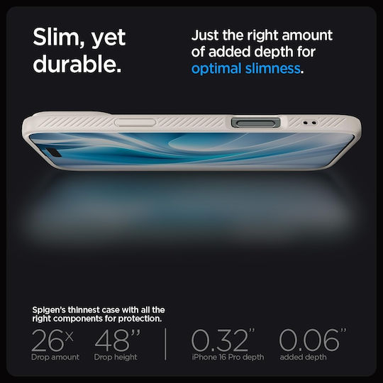 Spigen Liquid Air Umschlag Rückseite Silikon 0.3mm Natural Titanium (iPhone 17 Pro / iPhone 16 Pro)