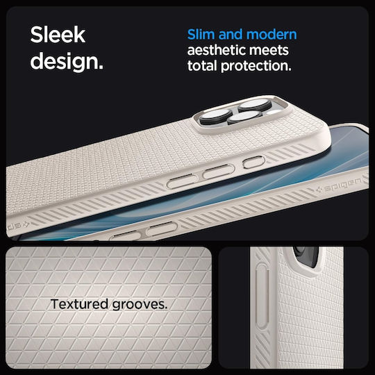 Spigen Liquid Air Umschlag Rückseite Silikon 0.3mm Natural Titanium (iPhone 17 Pro / iPhone 16 Pro)