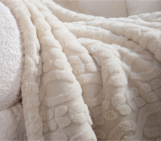 Nef-Nef Homeware Germain Одеяло Sherpa За Диван 130x180 см Екрю