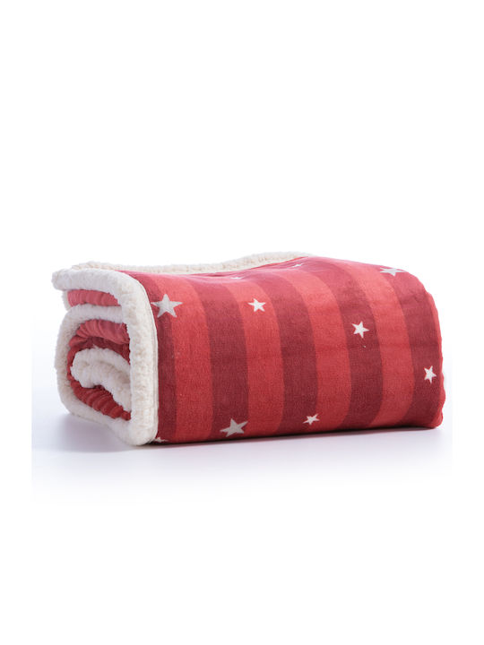 Nef-Nef Homeware Straight To Christmas Blanket Sherpa Sofa 130x180cm Red