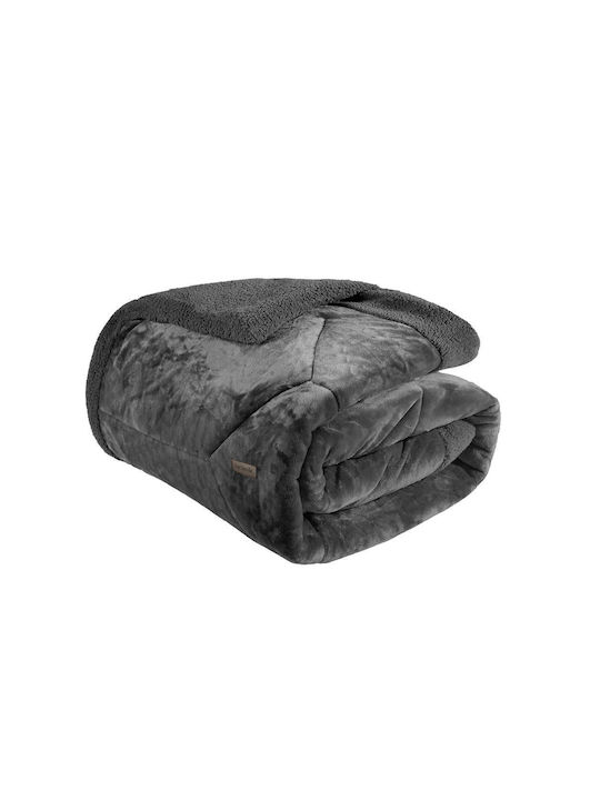 Guy Laroche Blanket Furry Queen 220x240cm Prisma Anthracite