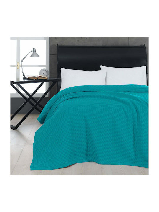 Beauty Home Waffle Art 1990 Κουβέρτα Πικέ Μονή 170x240εκ. Petrol