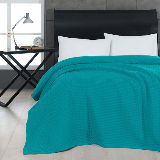 Beauty Home Waffle Art 1990 Κουβέρτα Πικέ Μονή 170x240εκ. Petrol