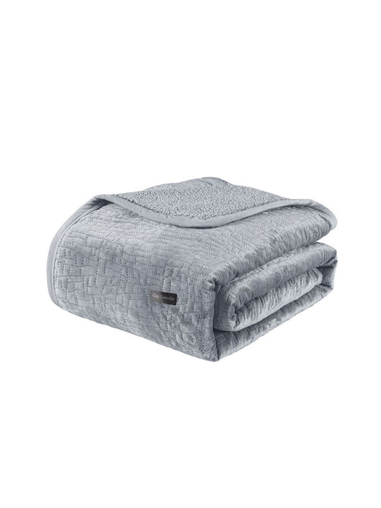 Guy Laroche Set Blanket Fleece Queen 220x240cm Bolzano Silver Velvet