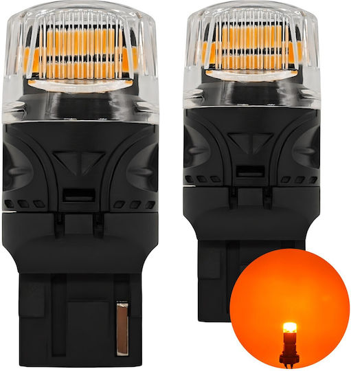 Bec LED W21w 7440 12v 1800lm Canbus Portocaliu