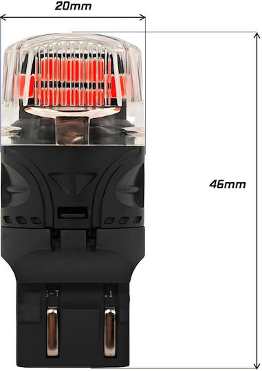 Bec LED W21/5w 7443 12v Canbus 1800lm Roșu