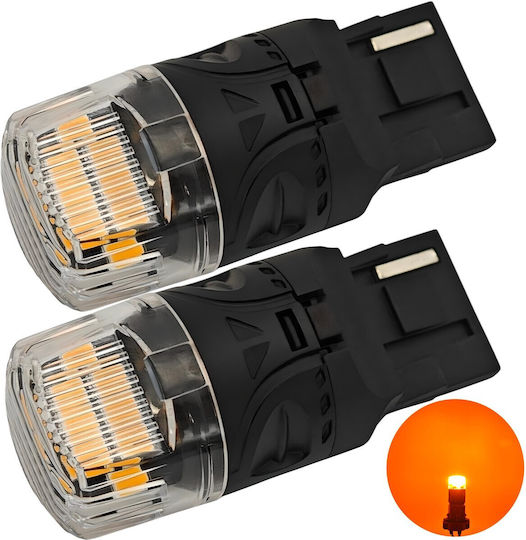 Bec LED W21w 7440 12v 1800lm Canbus Portocaliu
