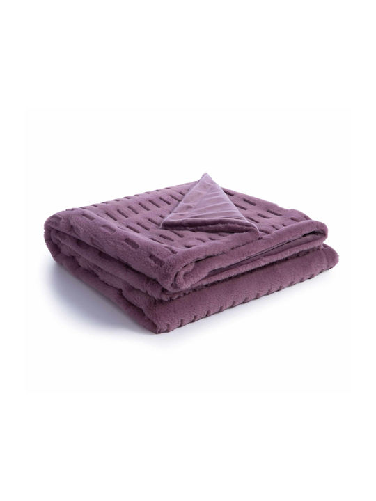 Nef-Nef Homeware Vivo Pătură Blănoasă Canapea 130x180cm Orchid