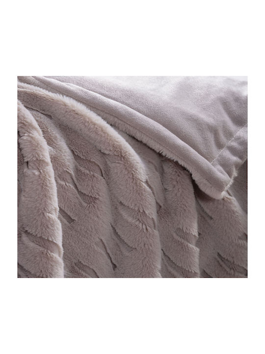 Nef-Nef Homeware Vivo Κουβέρτα Γούνινη Καναπέ 130x180εκ. Greige