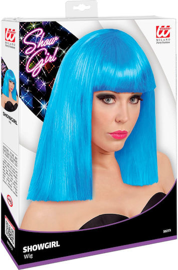 Showgirl Cleopatra Carnival Wig Straight Blue