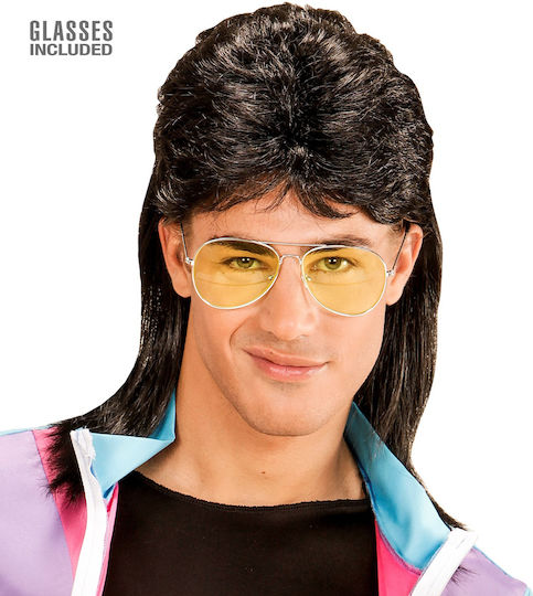 80s Karnevalsperücke Gerade Brünett