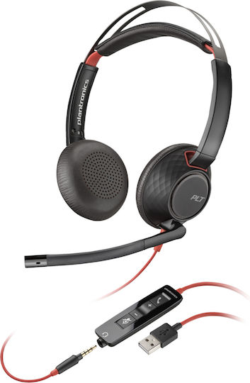 Poly Blackwire C3225 On Ear Multimedia Ακουστικά με μικρόφωνο και σύνδεση 3.5mm Jack