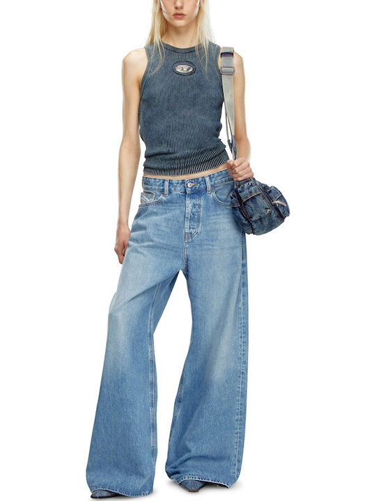 Low Waist Women's Jean Pants In Loose Fit Blue