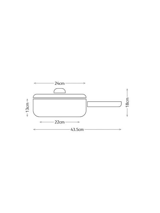 Horwood Tigaie Clasică Din Oțel Inoxidabil Cu Capac 24cm