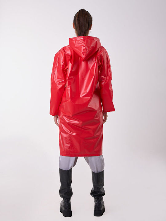 Anorak Waterproof Women's Trench Coat Walker X-long Red