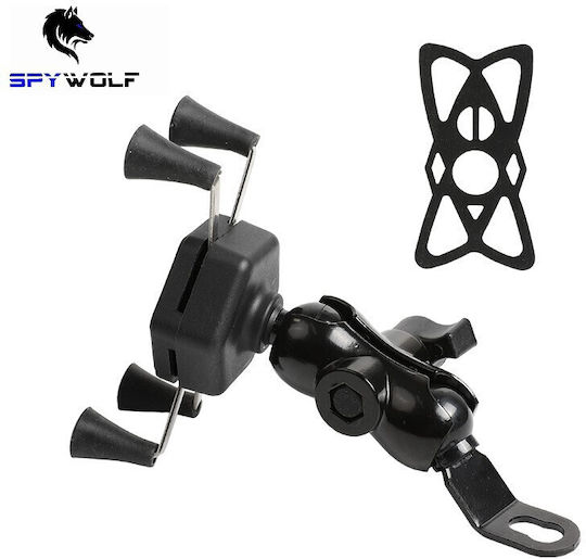 Spywolf Quick Spider Wrap TC-158 Βάση Κινητού Μοτοσυκλέτας με Ρυθμιζόμενο Βραχίονα 3.5-6.5" για τον Καθρέπτη