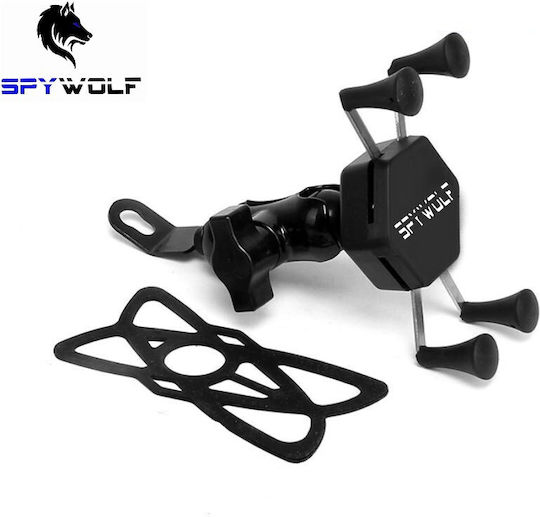 Spywolf Quick Spider Wrap TC-158 Βάση Κινητού Μοτοσυκλέτας με Ρυθμιζόμενο Βραχίονα 3.5-6.5" για τον Καθρέπτη