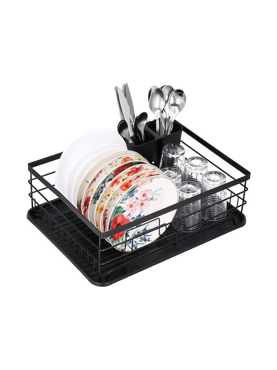 Inox Geschirrabtropfer Schwarz 42x32x15cm