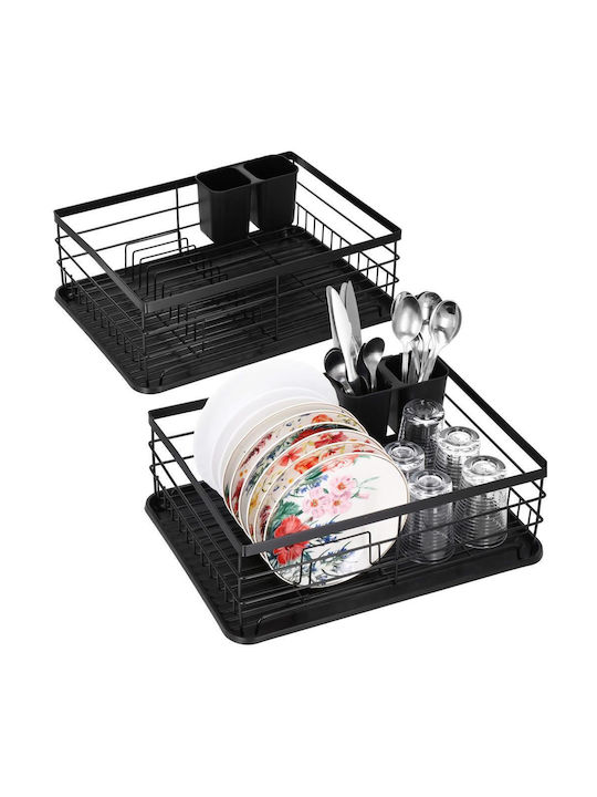 Inox Geschirrabtropfer Schwarz 42x32x15cm