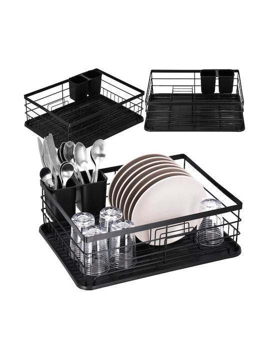 Inox Geschirrabtropfer Schwarz 42x32x15cm