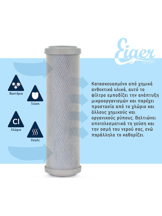 Eiger Countertop and Under Sink Water Filter Replacement made of Activated Carbon 10" 0.5 μm