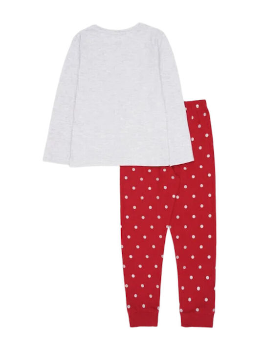 Disney Παιδική Πιτζάμα Χειμωνιάτικη Βαμβακερή Red Minnie