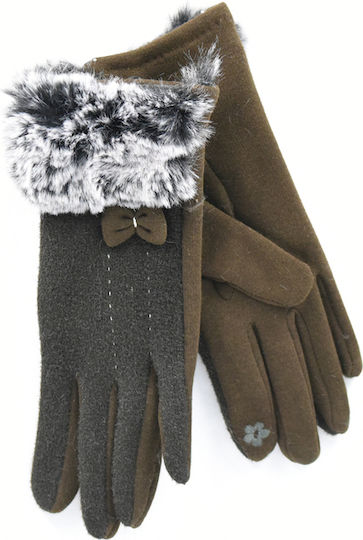 Set with Beanie Knitted in Green color