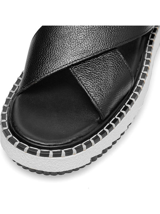 Women's Flat Sandals in Black Color
