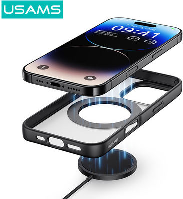 Usams Θήκη Gz Us-bh895 Iphone 16 Plus Διάφανη Μαύρη