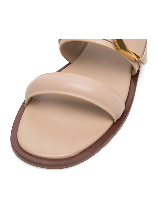 Flache Sandalen für Damen in Beige Farbe
