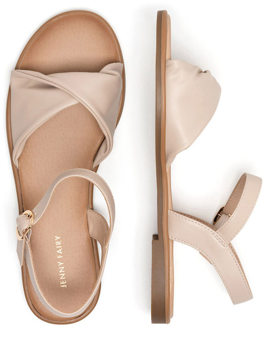 Flache Sandalen für Damen in Beige Farbe