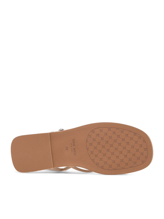 Women's Flat Sandals in Beige Color