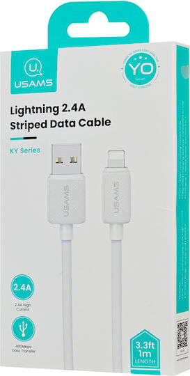 Usams Us-sj689 USB-A to Lightning Cable 12W White 1m (SJ689USB02)