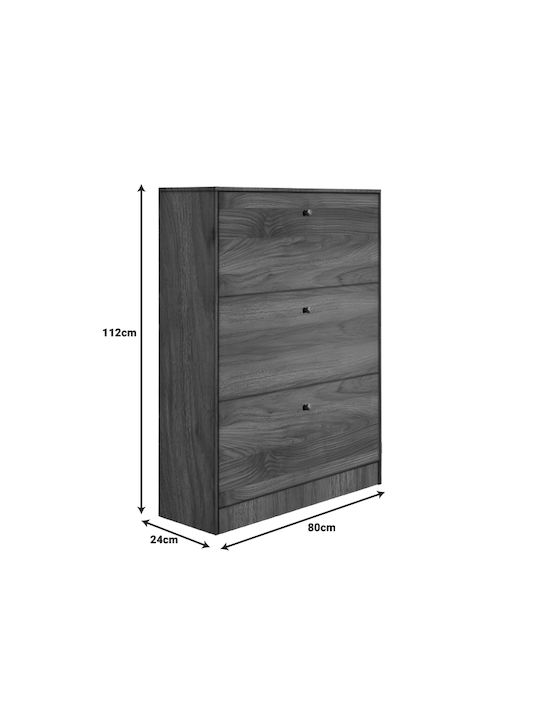 Holz Schuhschrank Warat 80x24x112cm