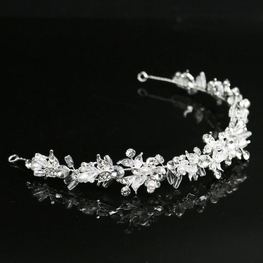 Bridal Tiara Rhinestone Pearls Silver Kira Kira Crystal Headpiece Ba80 Hair Duty Hrd-ba80