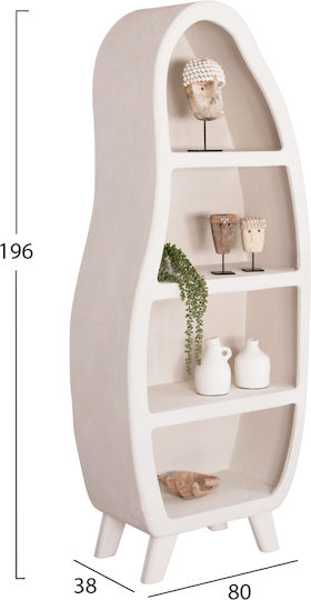 Βιβλιοθήκη Santorini Υπόλευκο 80x38x196εκ.