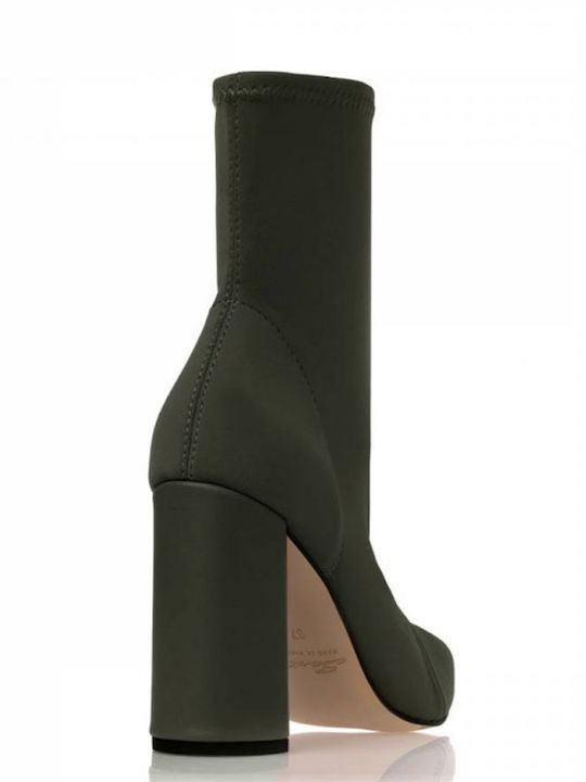 Women's Ankle Boots with High Heel Khaki