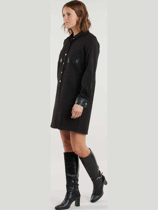 Mini Hemdkleid Schwarz