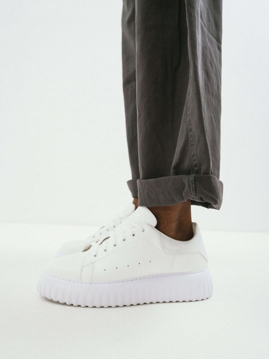Ανδρικά Ανατομικά Flatforms Sneakers Λευκά