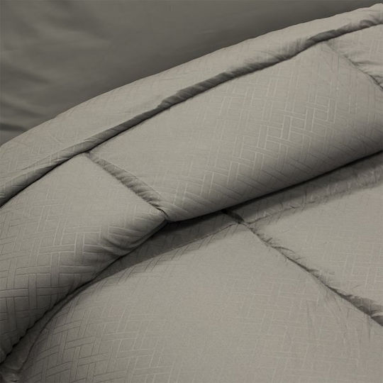 Lino Home Пухено Куинсайз с Пълнеж Microfiber 220x240бр Colcha Сив 120 г/м²Gsm