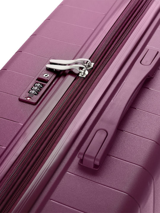 Verage Cabin Travel Suitcase Hard Bordeaux with 4 Wheels Height 55cm