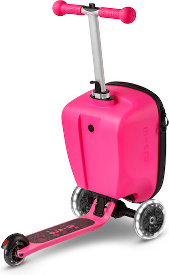 Micro Kinderroller Klappbar Junior Mit LED-Beleuchtung Rosa