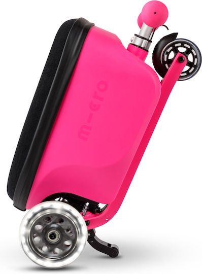 Micro Kinderroller Klappbar Junior Mit LED-Beleuchtung Rosa