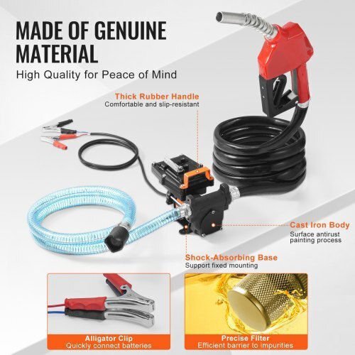Pompa de Transfer Combustibil Vevor 12v 15 Gpm 1/4 Cp Duza Automată de Ulei Fbbmg15gpm14e8ruqv9