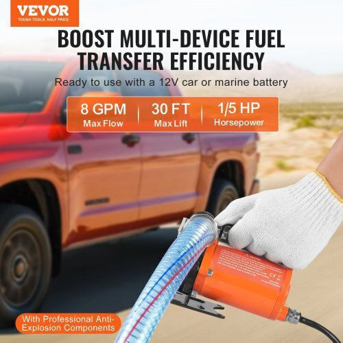 Vevor Fuel Transfer Pump 12v 8 Gpm 1/5 Hp Automatic Diesel Nozzle Fbbmg8gpm16h7quusv9
