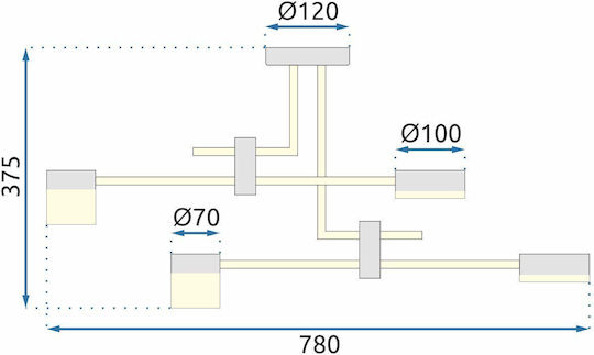 Toolight Πλαφονιέρα Οροφής με Ενσωματωμένο LED