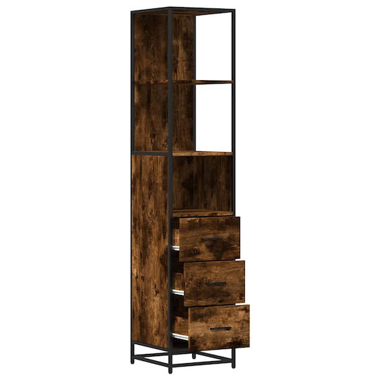 vidaXL Dulap Coloană Pentru Baie Pardoseală M35xA37,5xÎ166cm Maro